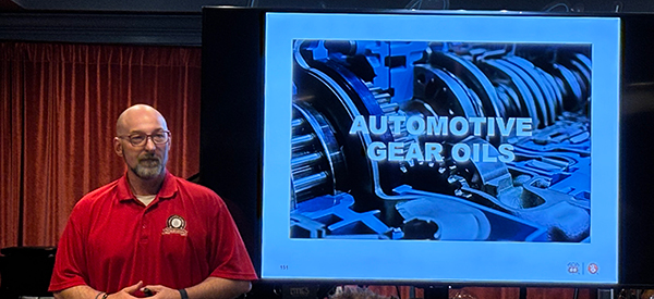 Man presenting on Automotive Gear Oils
