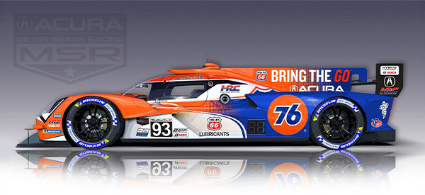The No. 93 Acura Meyer Shank Racing (MSR) Acura ARX-06