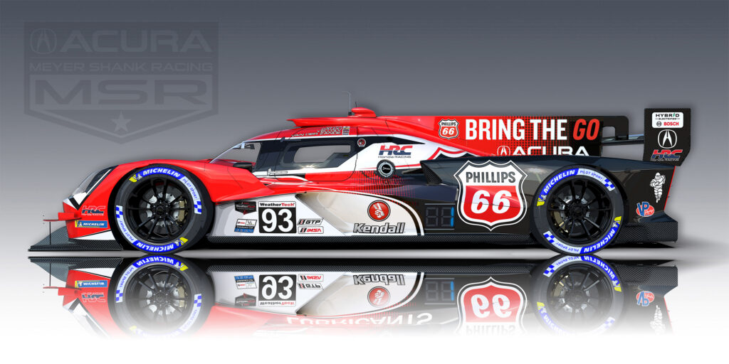 The No. 93 Acura Meyer Shank Racing (MSR) Acura ARX-06